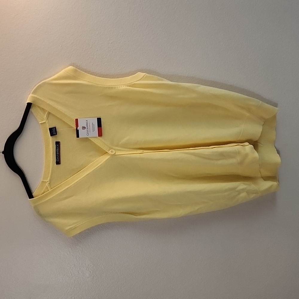Golf America Yellow Sweater Vest Size L NWT